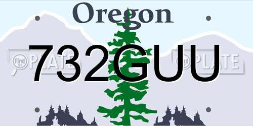 732GUU Oregon License Plate