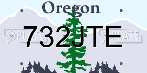 732JTE Oregon License Plate