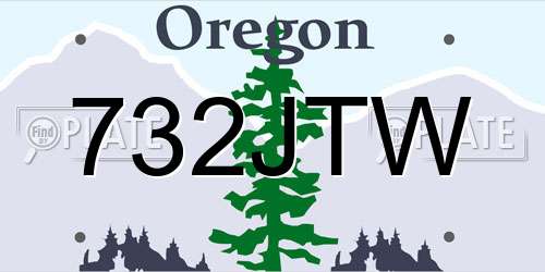 732JTW Oregon License Plate