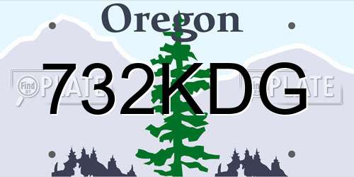 732KDG Oregon License Plate
