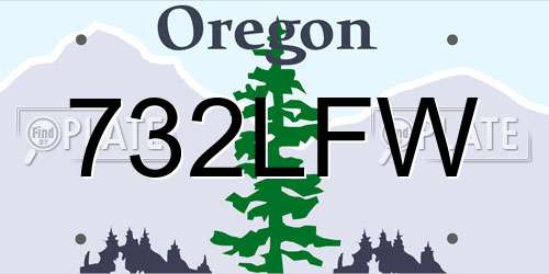732LFW Oregon License Plate