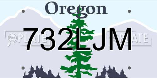 732LJM Oregon License Plate