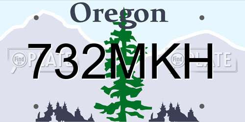 732MKH Oregon License Plate