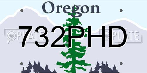 732PHD Oregon License Plate