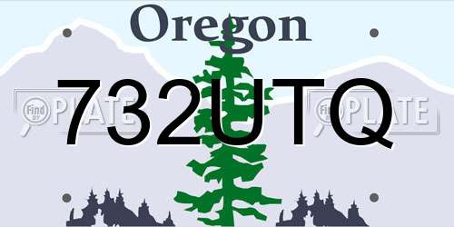 732UTQ Oregon License Plate