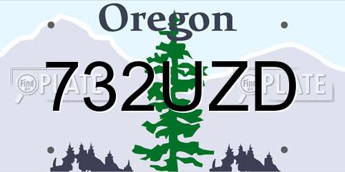 732UZD Oregon License Plate