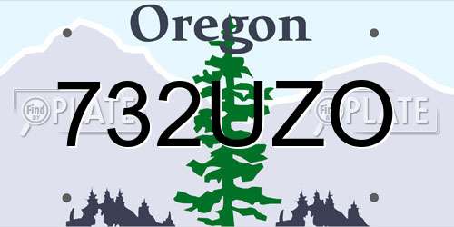 732UZO Oregon License Plate