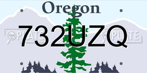 732UZQ Oregon License Plate