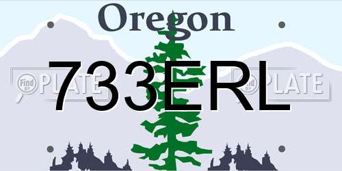 733ERL Oregon License Plate