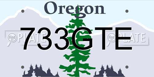733GTE Oregon License Plate