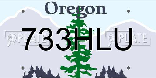 733HLU Oregon License Plate