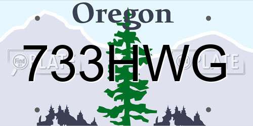 733HWG Oregon License Plate