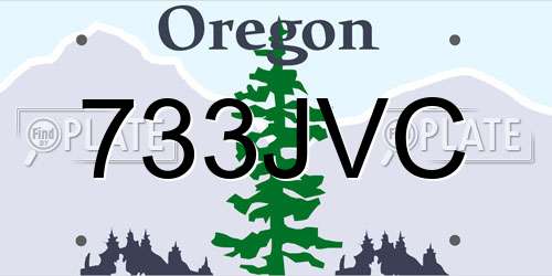 733JVC Oregon License Plate