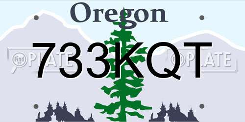 733KQT Oregon License Plate