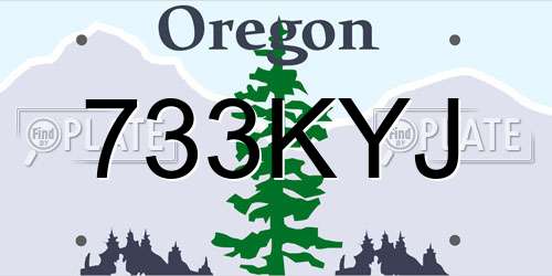 733KYJ Oregon License Plate