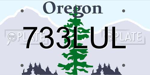 733LUL Oregon License Plate