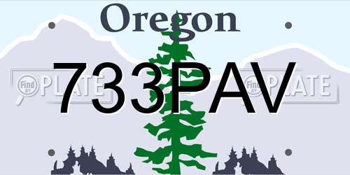 733PAV Oregon License Plate