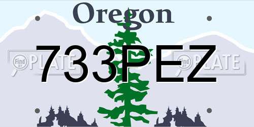 733PEZ Oregon License Plate