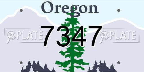 7347 Oregon License Plate