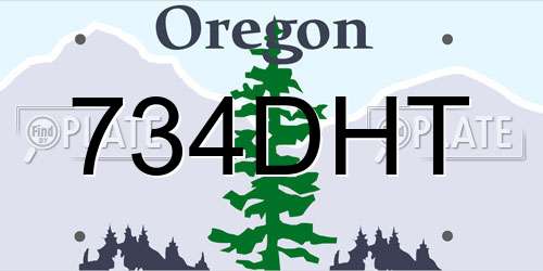 734DHT Oregon License Plate