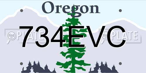 734EVC Oregon License Plate