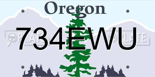 734EWU Oregon License Plate