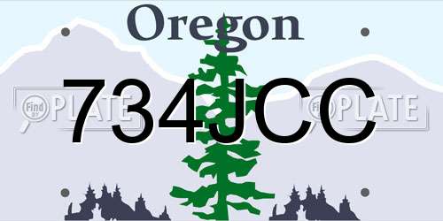 734JCC Oregon License Plate