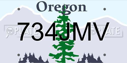 734JMV Oregon License Plate