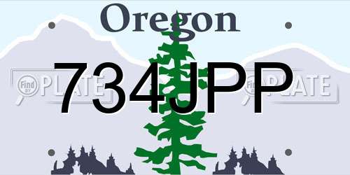 734JPP Oregon License Plate