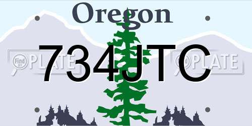734JTC Oregon License Plate