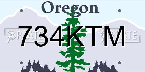 734KTM Oregon License Plate