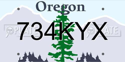 734KYX Oregon License Plate