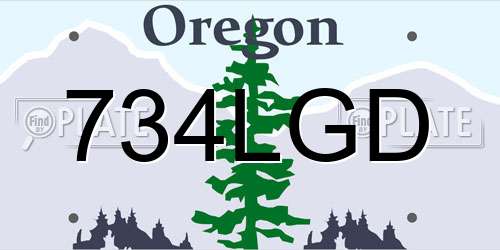 734LGD Oregon License Plate