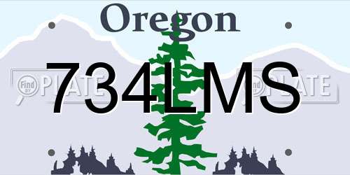 734LMS Oregon License Plate