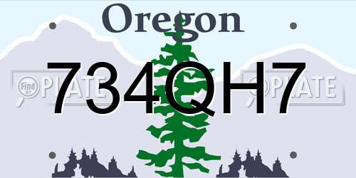 734QH7 Oregon License Plate