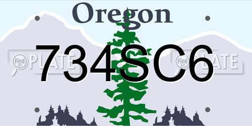 734SC6 Oregon License Plate