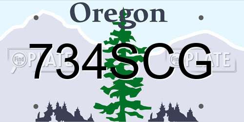 734SCG Oregon License Plate