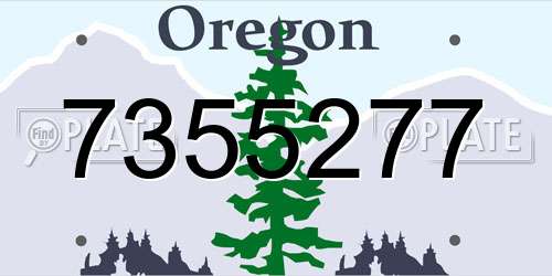 7355277 Oregon License Plate