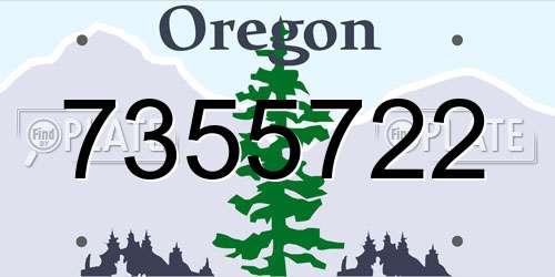 7355722 Oregon License Plate