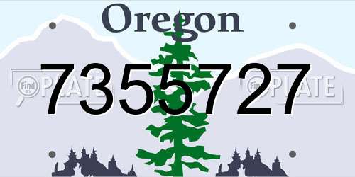 7355727 Oregon License Plate