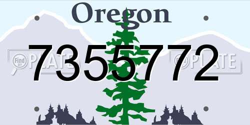 7355772 Oregon License Plate