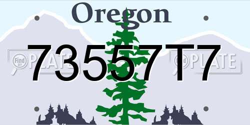 73557T7 Oregon License Plate