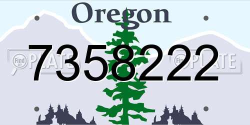 7358222 Oregon License Plate