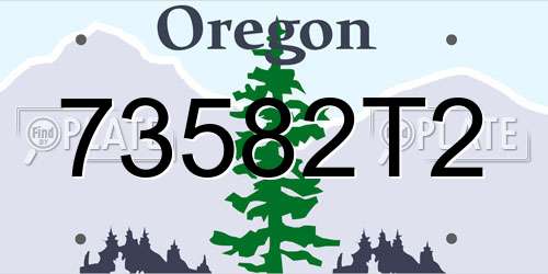 73582T2 Oregon License Plate