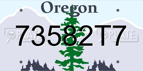73582T7 Oregon License Plate