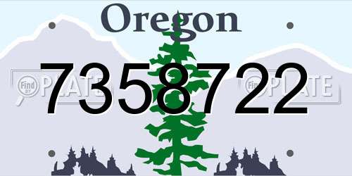 7358722 Oregon License Plate