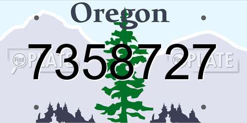 7358727 Oregon License Plate