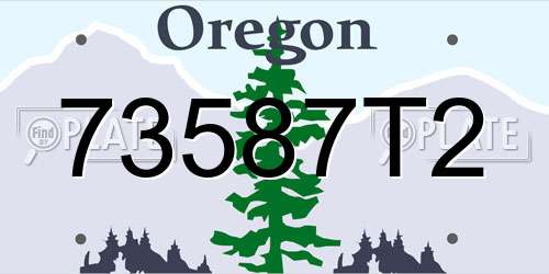 73587T2 Oregon License Plate