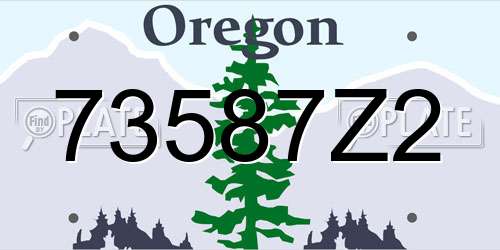 73587Z2 Oregon License Plate