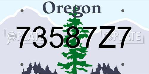 73587Z7 Oregon License Plate